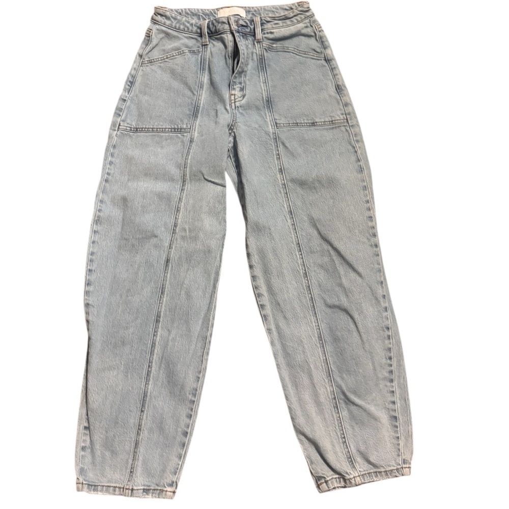 Vervet Stylish Light Blue Barrel Denim Jeans, Size 26, Trendy Jeans, Current